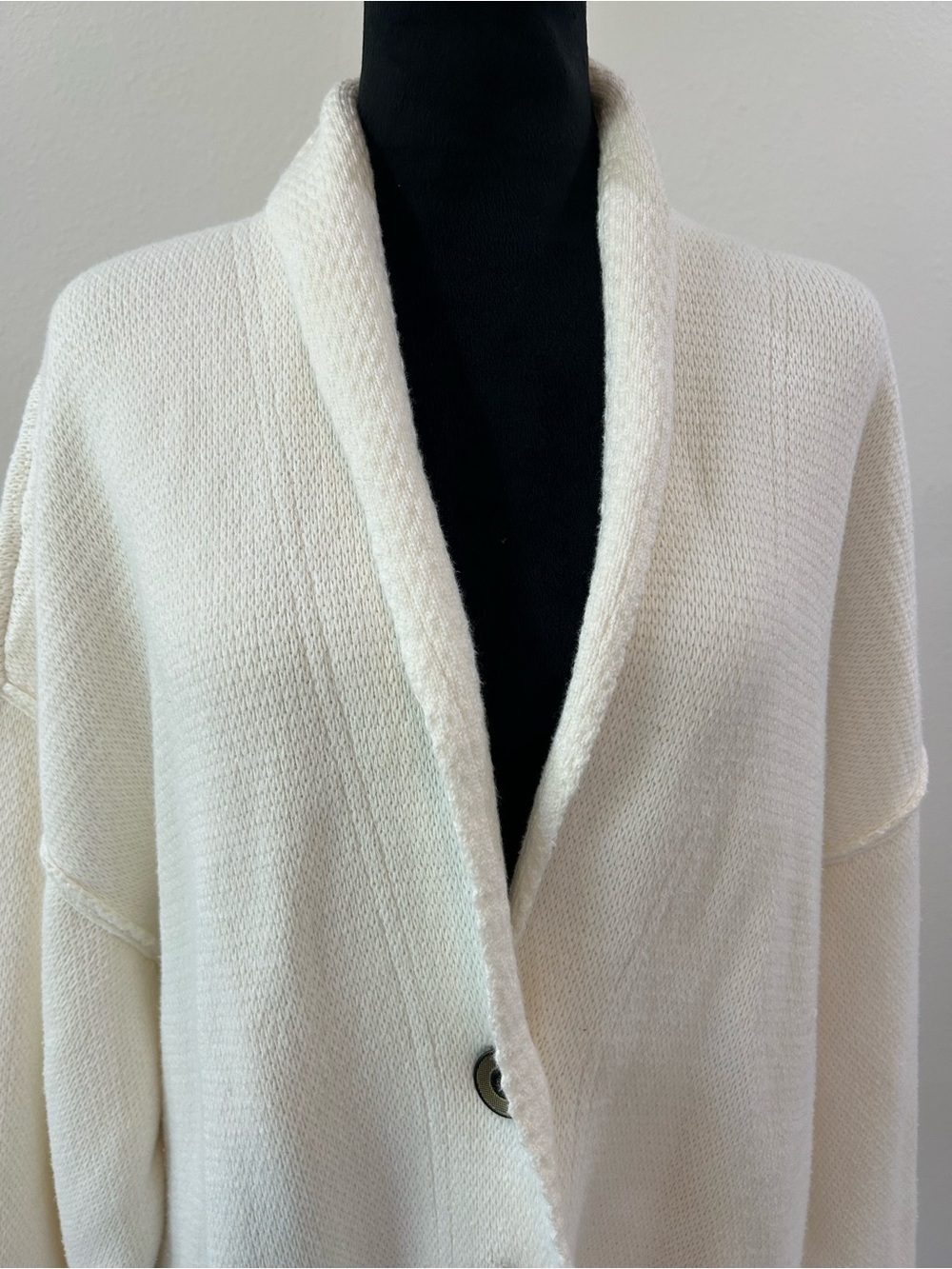 Free People Sweater Cream Button-Front Oversized Cardigan - Picture 5 of 7